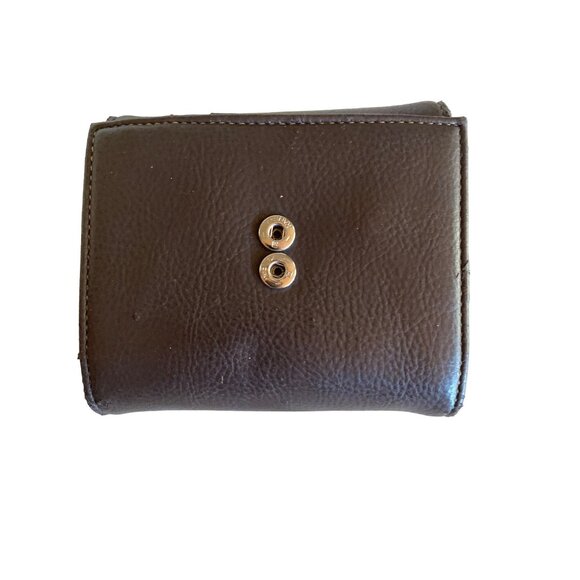 Esprit Brown Leather Tri-Fold Wallet With Snap Closure & Zippered Coin Pocket - Picture 7 of 10